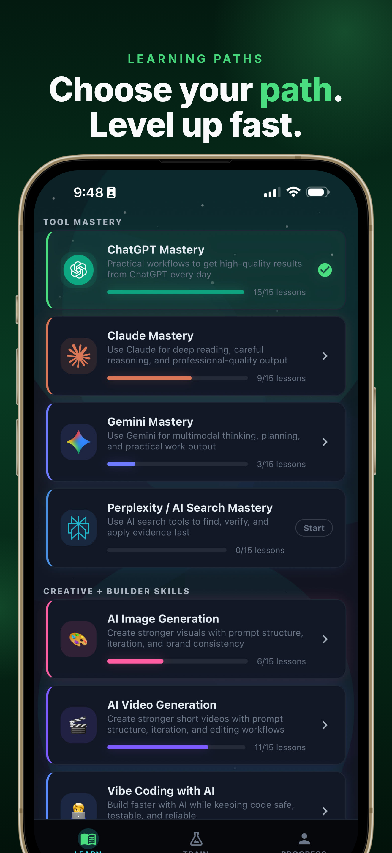 Kiro app: choose your learning path